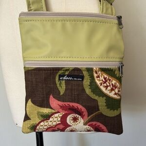 Echoes in the Attic Green Floral Crossbody Bag